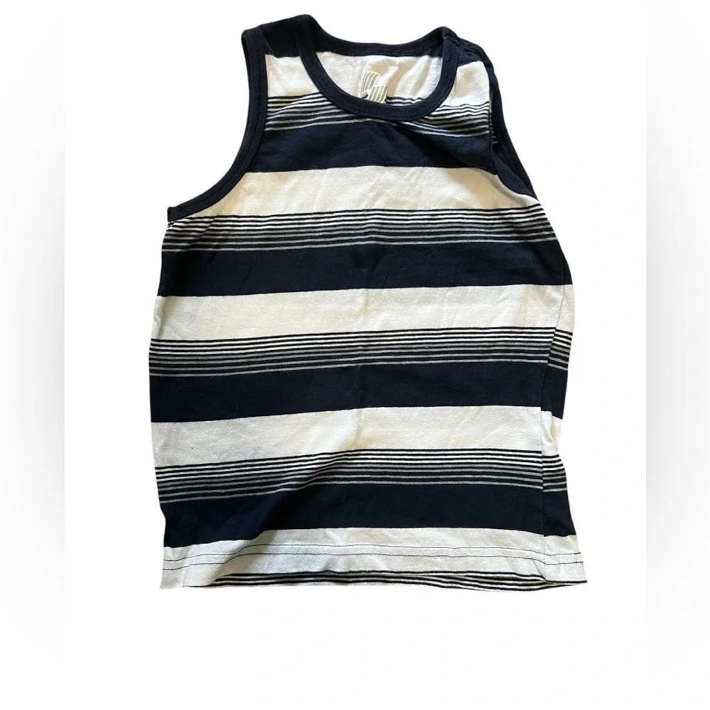 Children’s Place Toddler Boy Navy Blue and White Tank Top | 3T